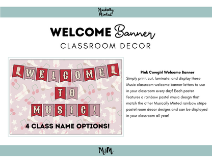 Pink Cowgirl: Welcome Banner DIGITAL DOWNLOAD