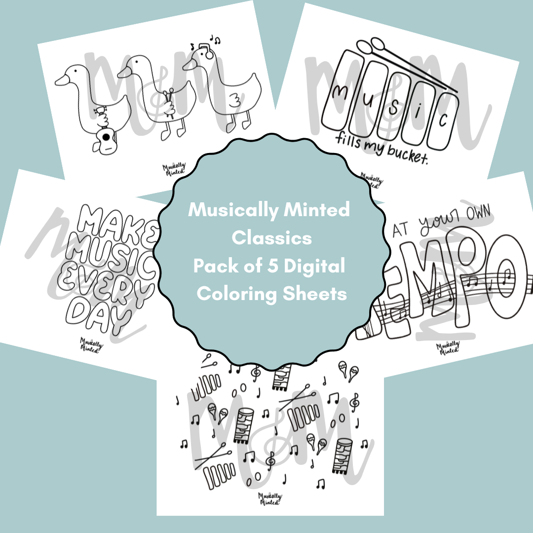 Musicaky Musically Minted Classics Coloring Sheets (5 Pages) DIGITAL DOWNLOAD