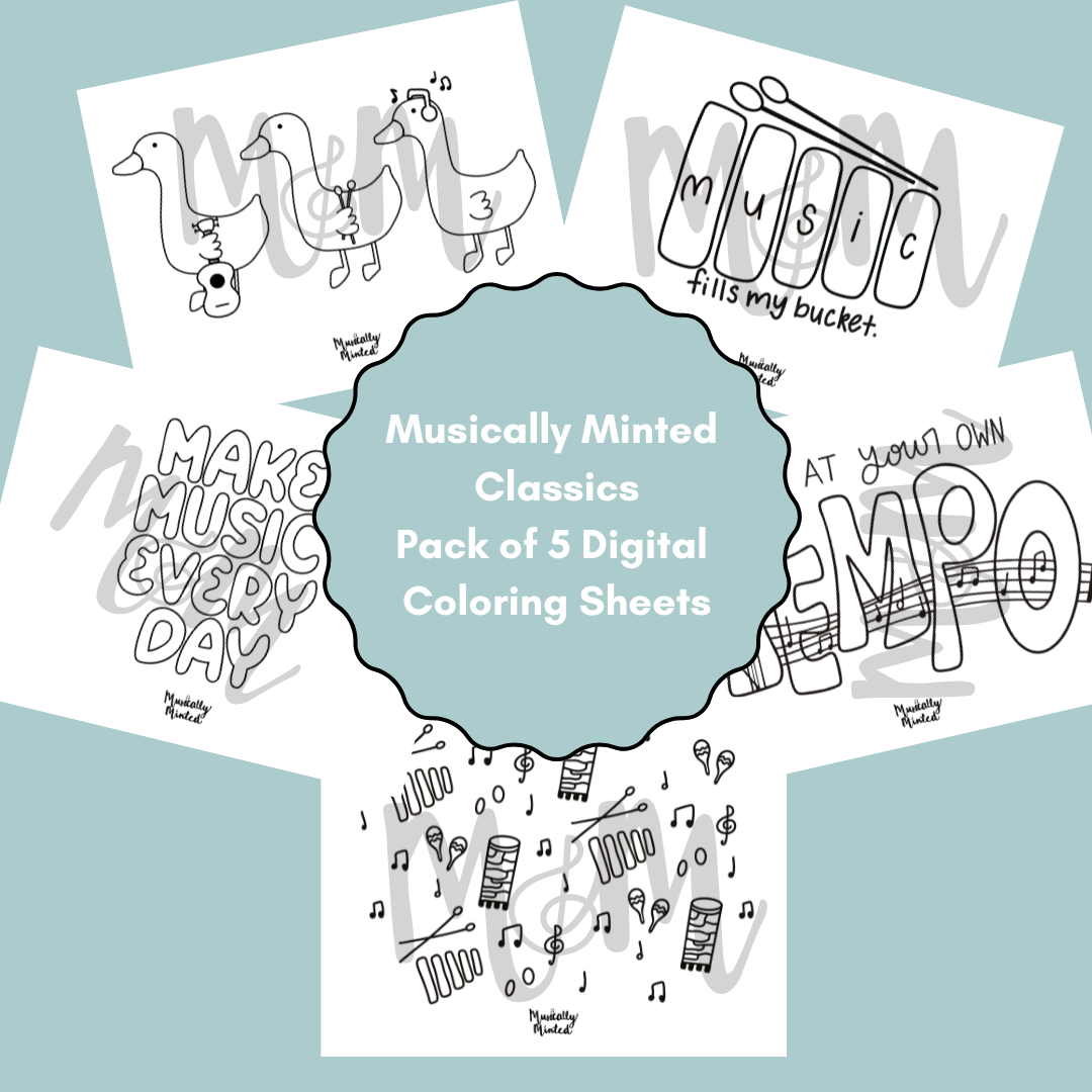 Musically Minted Classics Coloring Sheets (5 Pages) DIGITAL DOWNLOAD