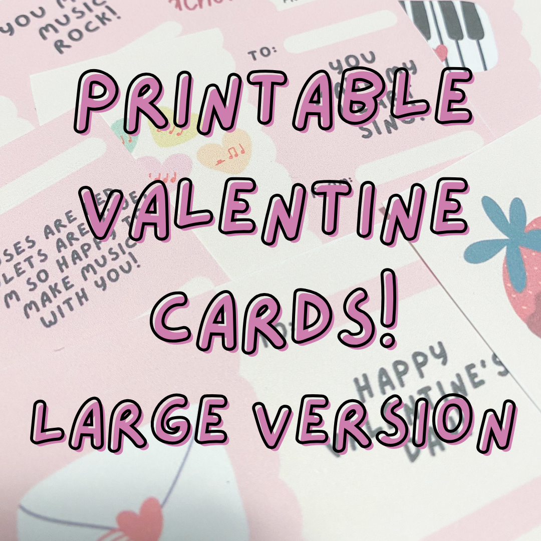 Musical Valentine Card Pack (Large Version) DIGITAL DOWNLOAD