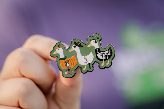 Spooky Goose Trio Enamel Pin
