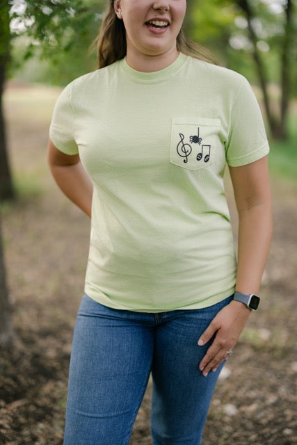 Spooky Music Note Pocket T-Shirt