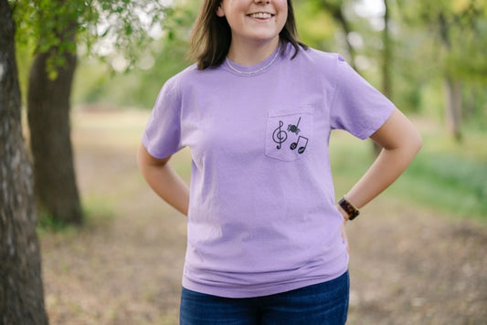 Spooky Music Note Pocket T-Shirt