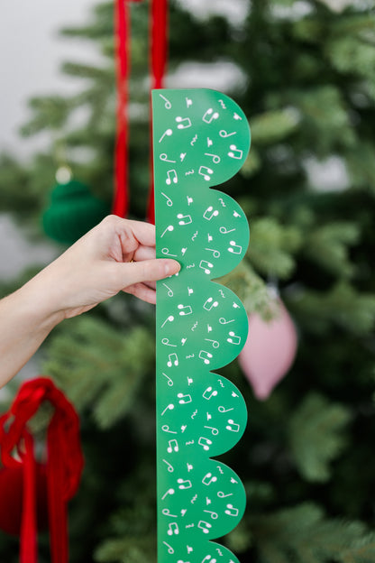 Green Music Notes Scallop Bulletin Board Border
