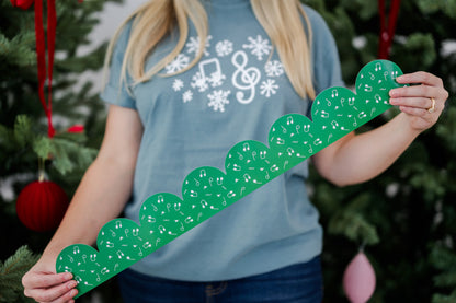 Green Music Notes Scallop Bulletin Board Border