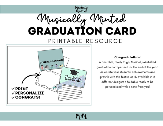 Musically Minted: Congrats Grad from the Music Teacher | 2026 Graduation Cards