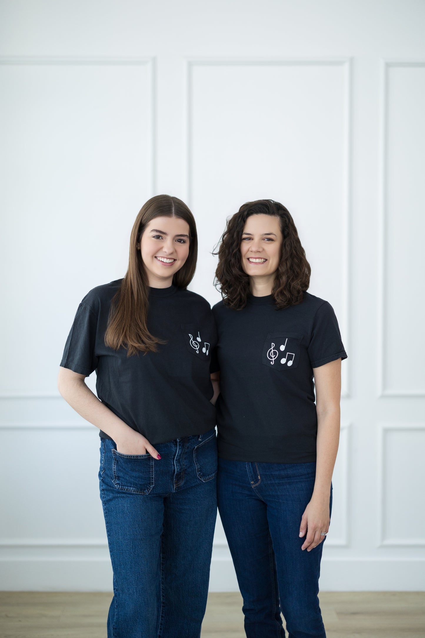 Black & White Music Note Pocket T-Shirt