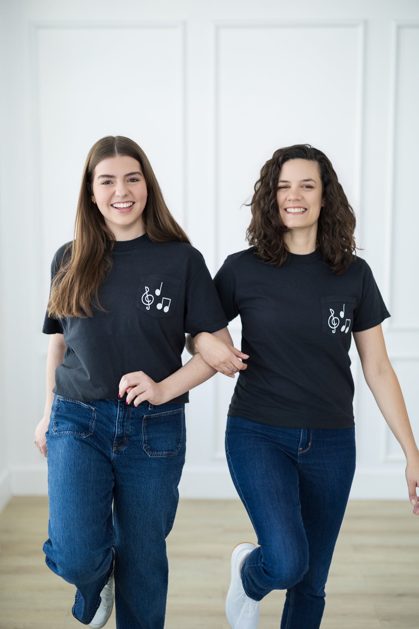 Black & White Music Note Pocket T-Shirt