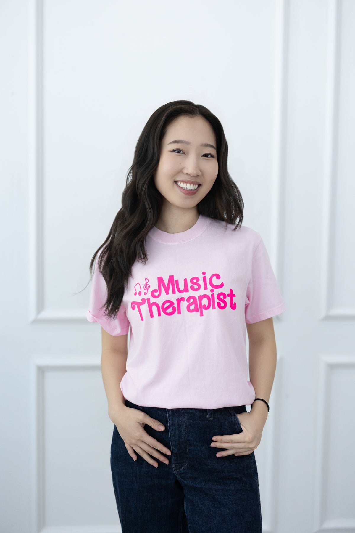 Pink Music T-Shirt (Music Teacher + Band + Choir + Orchestra + Therapist)