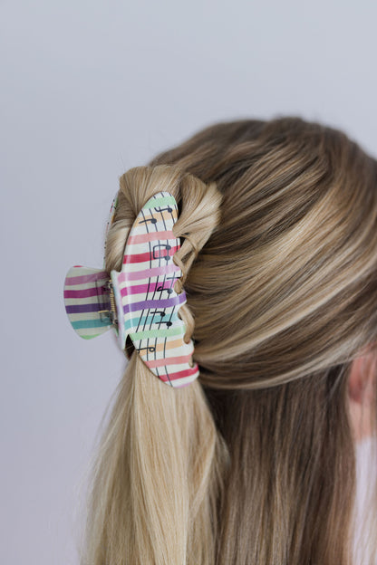 Rainbow Stripes Claw Clip