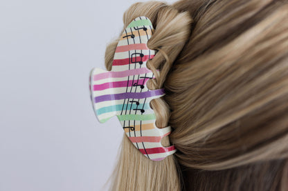 Rainbow Stripes Claw Clip