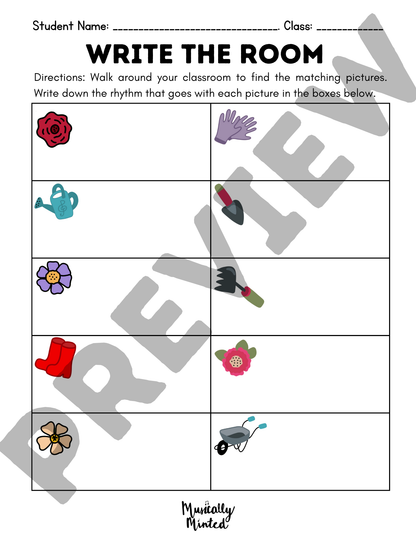Spring Garden: Solfege Search | Level 1 | Melody Write the Room | Music Activity DIGITAL DOWNLOAD