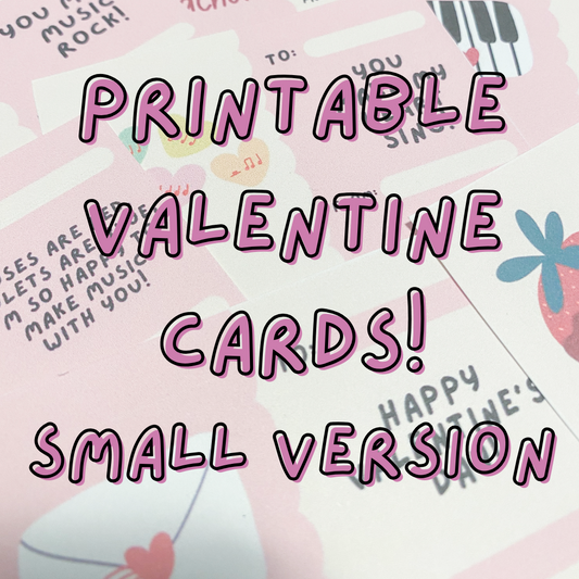 Musical Valentine Card Pack (Small Version) DIGITAL DOWNLOAD