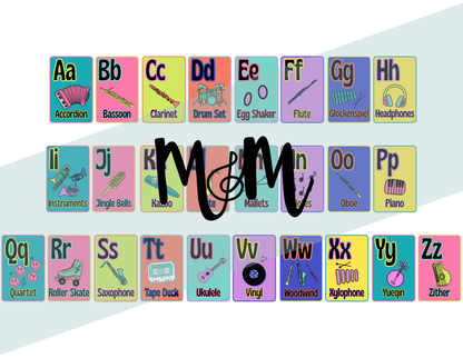 Retro Brights: Music Alphabet | Music Classroom Decor