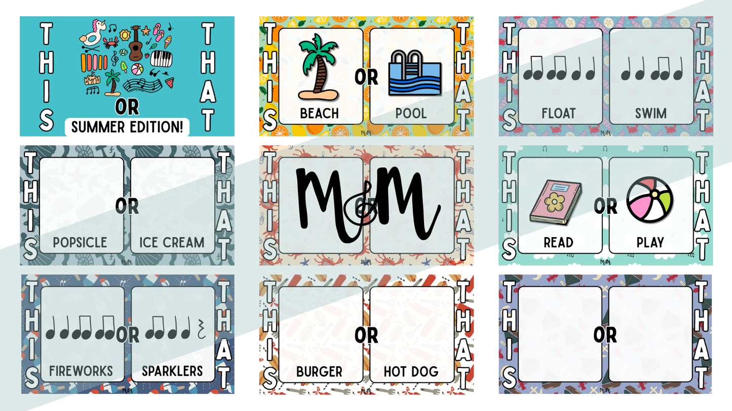 Summer Rhythm Fun: This or That Google Slides | Music Class Activity DIGITAL DOWNLOAD