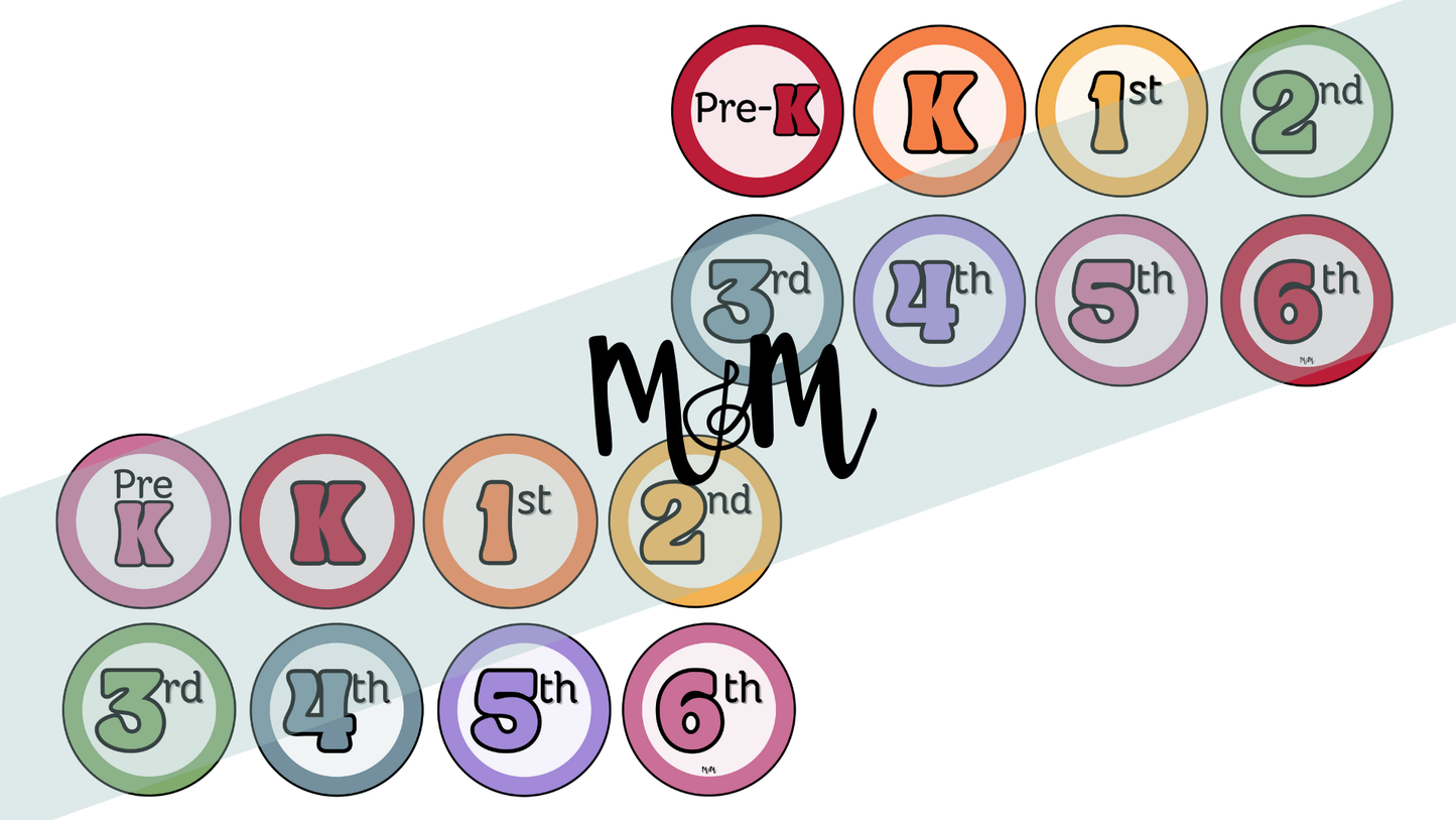 Spring Garden: Grade Level Labels DIGITAL DOWNLOAD