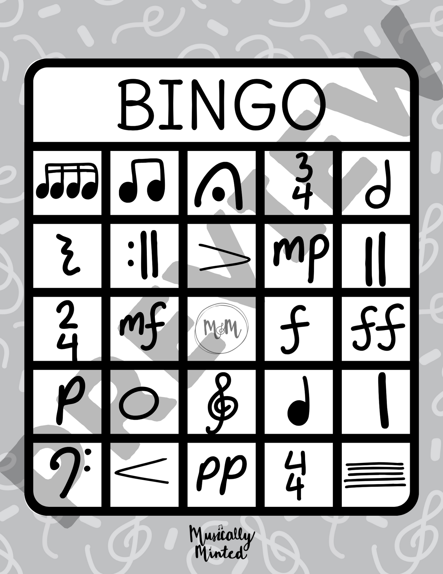 Musically Minted: Music Symbol Bingo | Student Music Bingo Cards | Class Games DIGITAL DOWNLOAD