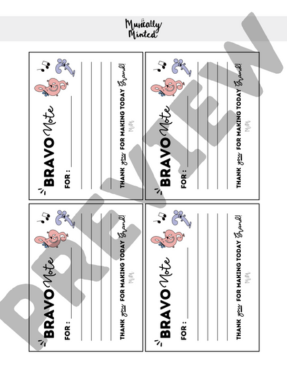 Musically Minted: Bravo Notes DIGITAL DOWNLOAD