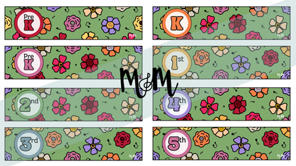 Spring Garden: Grade Level Labels DIGITAL DOWNLOAD