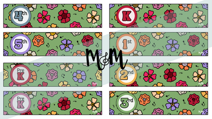 Spring Garden: Grade Level Labels DIGITAL DOWNLOAD