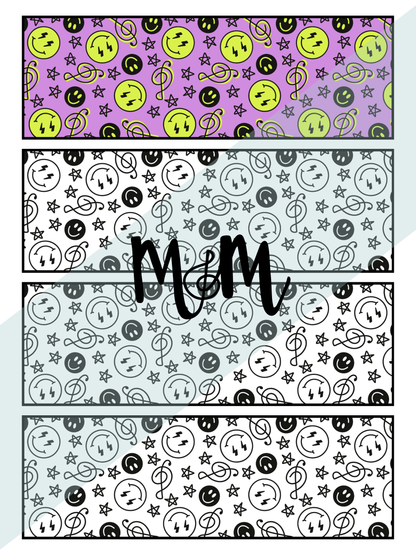 Retro Brights Printable Music Bookmarks | Printable Coloring Activity DIGITAL DOWNLOAD