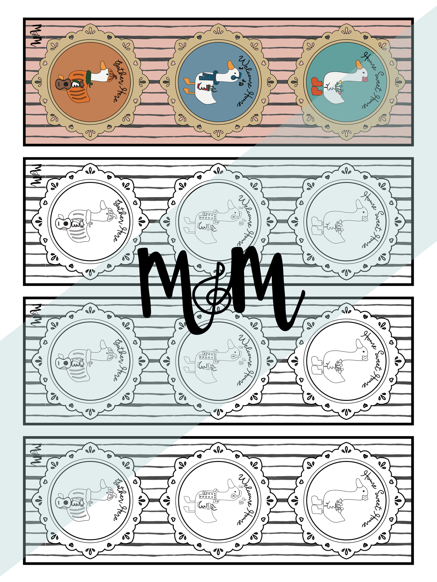 Home Sweet Music Room | Music Bookmarks | Printable Coloring Activity DIGITAL DOWNLOAD