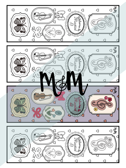 Home Sweet Music Room | Music Bookmarks | Printable Coloring Activity DIGITAL DOWNLOAD