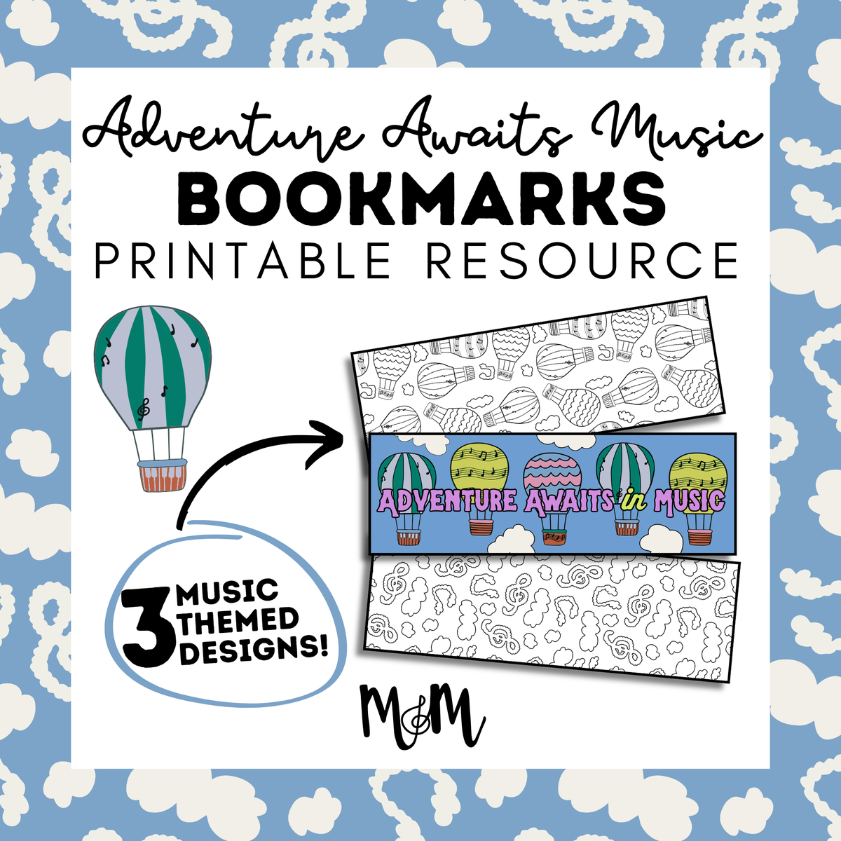 Adventure Awaits in Music Printable Music Bookmarks | Printable Coloring Activity DIGITAL DOWNLOAD