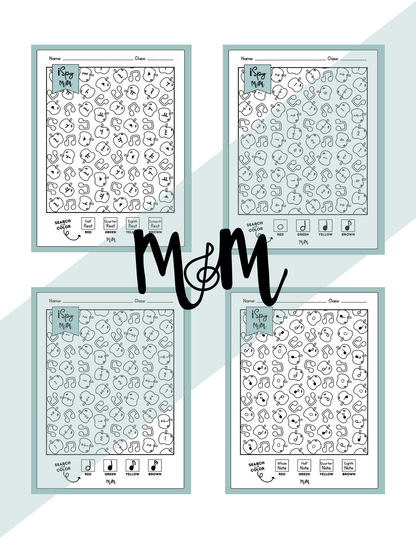 Apple Rhythms: Color by Note | Music Coloring Page DIGITAL DOWNLOAD