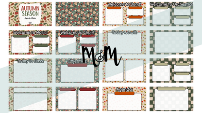 Autumn Season Daily Agenda Slides | Music Classroom DIGITAL RESOURCE