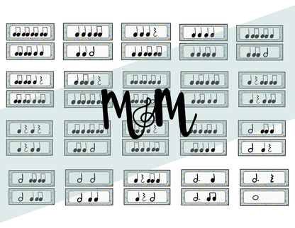 Back to School Themed Rhythm Cards | Music Classroom Decor DIGITAL DOWNLOAD