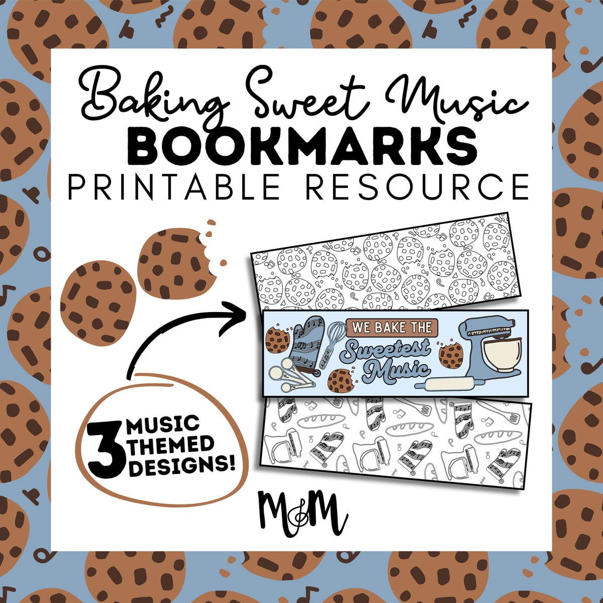 Baking Sweet Music | Music Bookmarks | Printable Coloring Activity DIGITAL DOWNLOAD