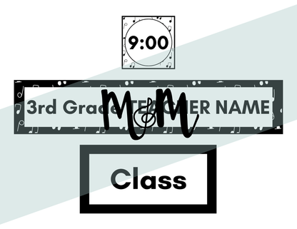 Concert Black: Pocket Chart Schedule Cards DIGITAL DOWNLOAD