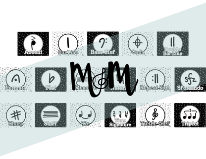 Concert Black: Music Symbols Posters DIGITAL DOWNLOAD