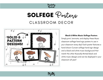 Concert Black: Solfege Posters DIGITAL DOWNLOAD