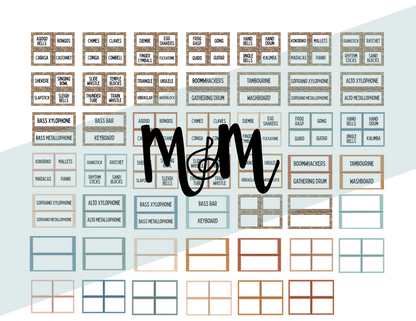Boho Neutral: Instrument Labels DIGITAL DOWNLOAD