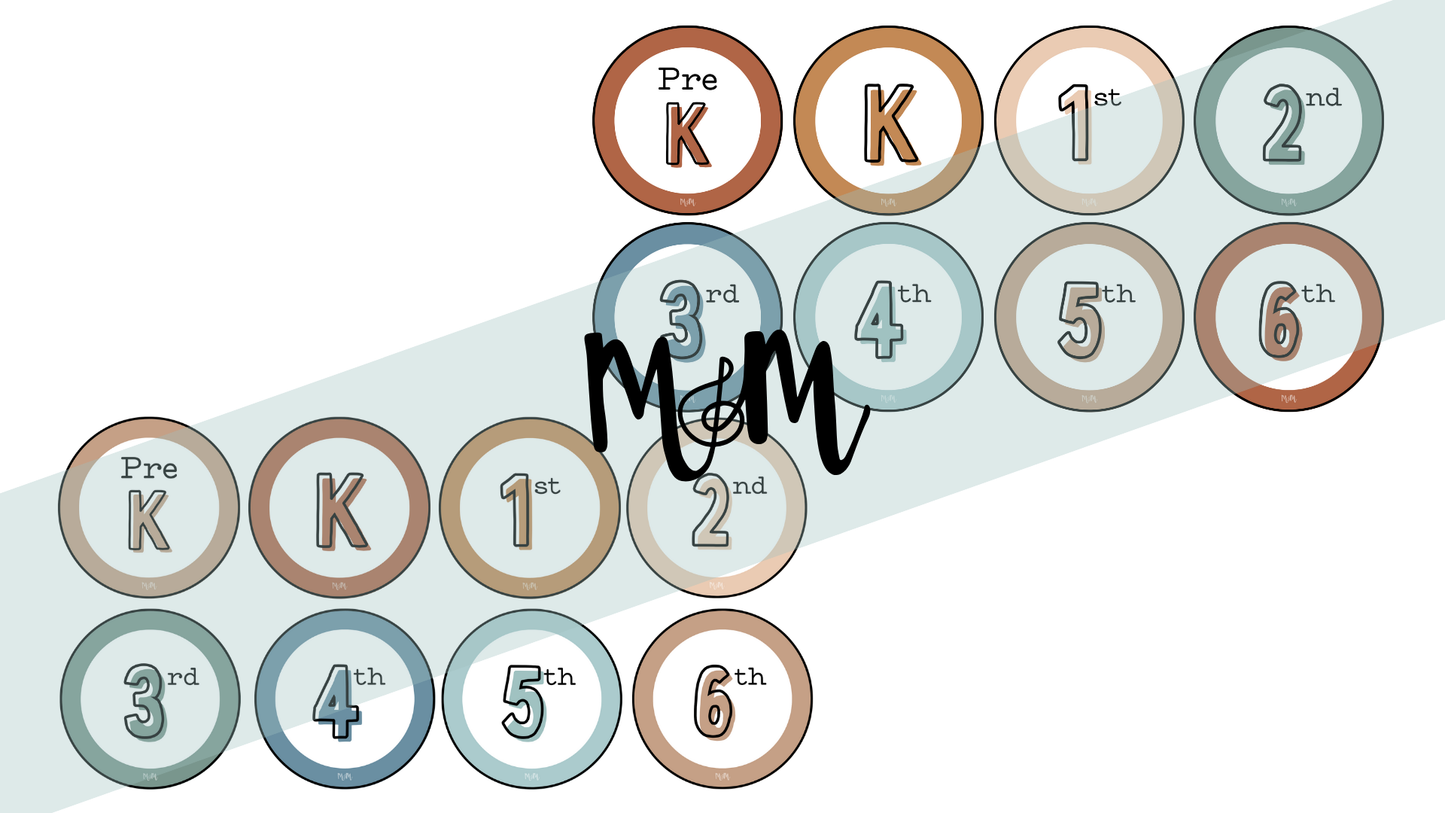 Boho Neutral: Grade Level Labels DIGITAL DOWNLOAD
