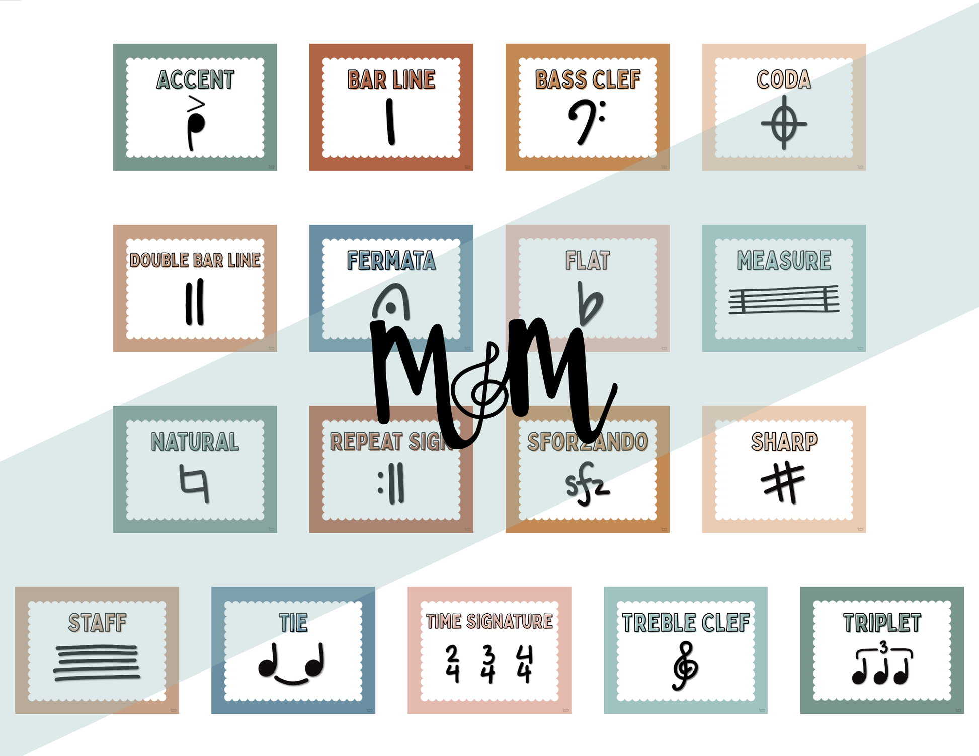 Boho Neutral: Music Symbols Posters DIGITAL DOWNLOAD – Musically Minted
