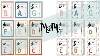 Boho Neutral: Recorder Fingering Posters DIGITAL DOWNLOAD