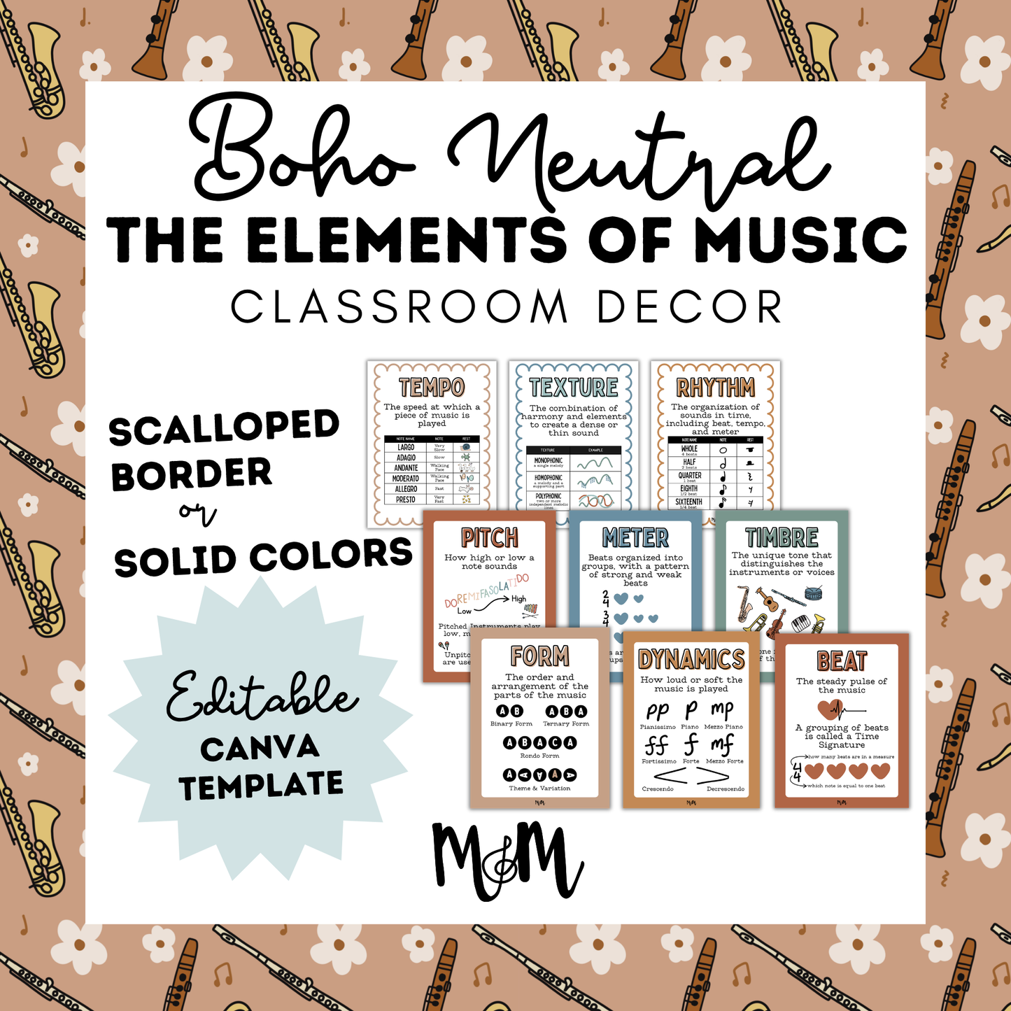 Boho Neutral: Elements of Music DIGITAL DOWNLOAD