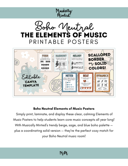 Boho Neutral: Elements of Music DIGITAL DOWNLOAD
