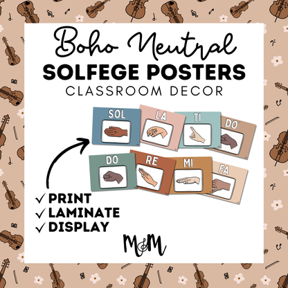 Boho Neutral: Solfege Posters DIGITAL DOWNLOAD