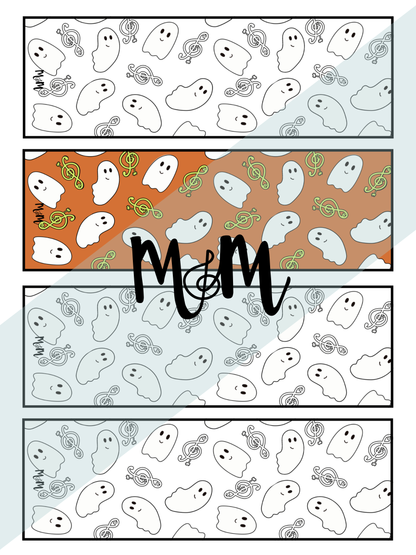 Boo-tiful Music | Halloween Music Bookmarks | Printable Coloring Activity DIGITAL DOWNLOAD