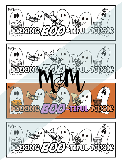 Boo-tiful Music | Halloween Music Bookmarks | Printable Coloring Activity DIGITAL DOWNLOAD