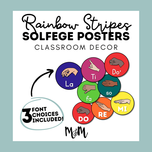 Musically Minted:  Solfege Posters Coordinating Colors | Music Class Decor DIGITAL DOWNLOAD