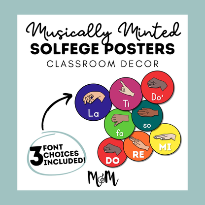 Musically Minted:  Solfege Posters Coordinating Colors | Music Class Decor DIGITAL DOWNLOAD