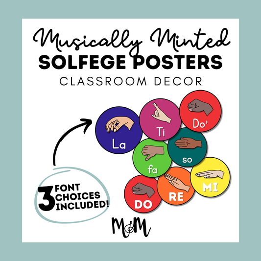 Musically Minted:  Solfege Posters Coordinating Colors | Music Class Decor DIGITAL DOWNLOAD
