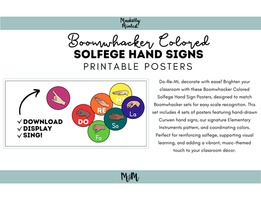 Musically Minted:  Solfege Posters Coordinating Colors | Music Class Decor DIGITAL DOWNLOAD