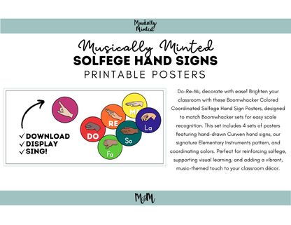 Musically Minted:  Solfege Posters Coordinating Colors | Music Class Decor DIGITAL DOWNLOAD