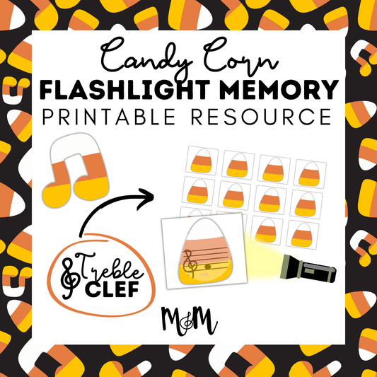 Candy Corn Flashlight Memory Game | Treble Clef | Fall Music Activity DIGITAL DOWNLOAD